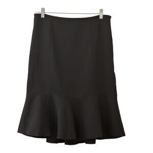 Ann Taylor LOFT Black Flared Lined Tulip Skirt Size 8
